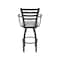 Holland Bar Stool Co Jackie with Arms 36 in. Swivel Bar Stool with Black Wrinkle Finish and Canter Folkstone Grey Seat 415 - alternate 5